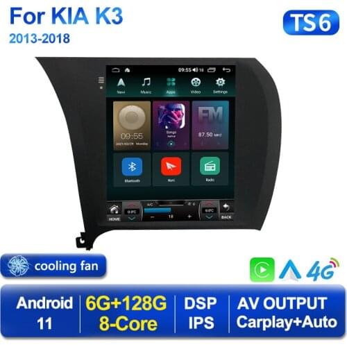 6G 128G 4G LTE WIFI Android 11 BT GPS Navigation For Kia Cerato K3 2013-2017 Car Audio Stereo Multimedia Player GPS Radio No DVD