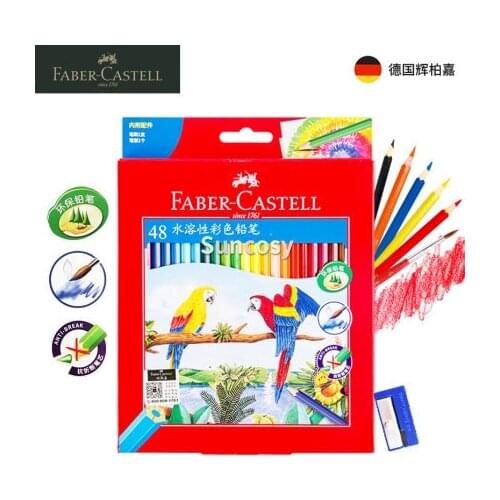 Faber Castell WaterColor Pencils with Sharpener and Brush, 48 WaterColored Pencils set,Professional Colored pencils,Art Supplies