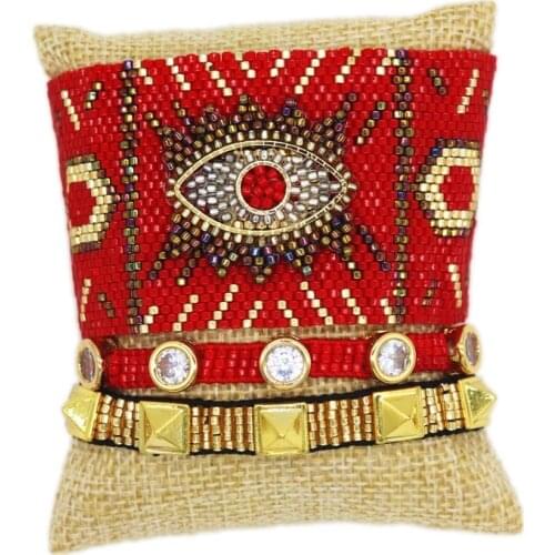 ZHONGVI Bracelet For Women MIYUKI Evil Eye Bracelets Red Turkish Eye Pulseras Mujer Moda 2020 Armband Mexico Crystal Jewelry Hot