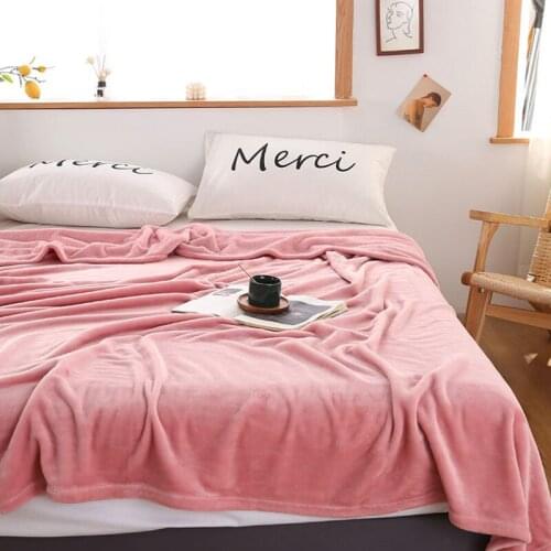 Flannel Fleece Throw Blanket Solid Soft Living Room Bedroom Air Conditioning Bed Blankets For Sofa Bedding Cover For Bed Plush