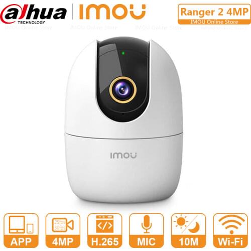 Dahua Imou 4MP IP Camera WiFi and Ethernet Connection 25fps H.265 PTZ Two-Way Audio Abnormal Sound Alarm Configurable Region