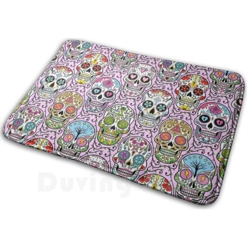 Sugar Skull Mexican Carpet Mat Rug Cushion Soft Non - Slip Sugar Skull Mexican Mexico Day Of The Dead Dead Skulls Calavera