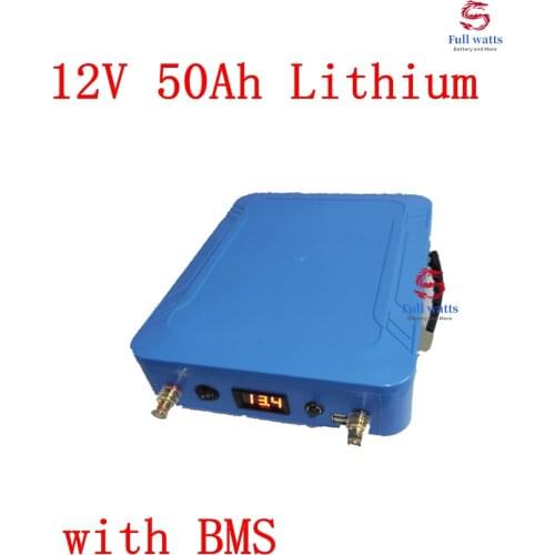 12V 50Ah Lithium Li Ion Battery Pack for LED Panel Electric Bike Outdoor Light Motor Starter Inverter Power Tool+ 3A Charger