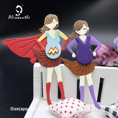 Alinacutle Die Cut Metal Cutting Dies Pregnant Woman Super Mum DIY Scrapbooking Paper Craft Handmade Album Card Punch Art Knife