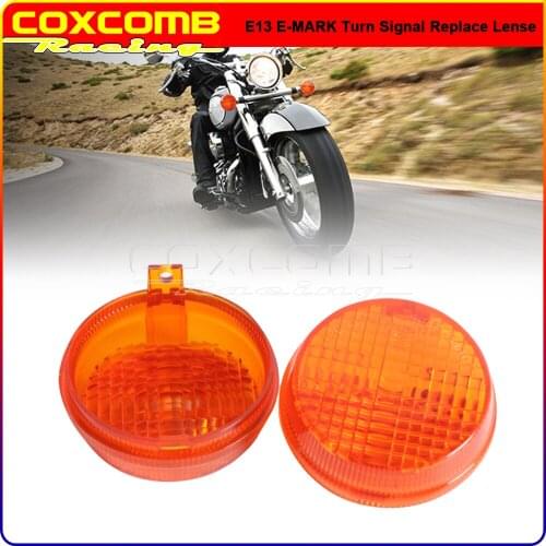 Motorbike ABS 2.75" Turn Signal Light Lamp Lens Cover Replacement for Honda Shadow Aero ACE VTX Kawasaki Vulcan Classic Cruiser