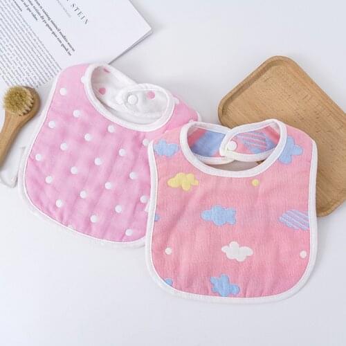 Washable U Shaped Bib Toddler Absorbent Drool Towel Infant Burp Cloths For Drooling Baby Bib Printing Soft Bib Gauze Saliva