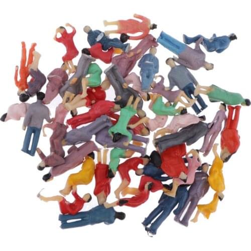 50pcs Painted Model Train People Figures 1:87 Scale HO - Perfect for Layout or Diorama
