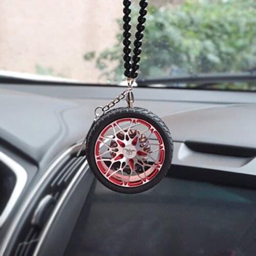 Hip Hop Car Hanging Accessories Auto Decoration Metal Wheel Hub Car Pendants For Car Rear View Mirror Pendant In Car Ornaments