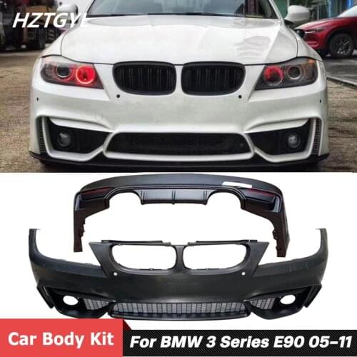 PP Unpainted Car Body Kit Front And Rear Bumper For BMW 3 Series E90 Facelift M4 Style 2005-2011