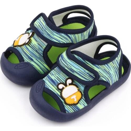 Toddler Baby Boy Girl Sandals Summer Newborn Baby Anti-slip Shoes Cartoon Print Soft Sole Beach Flat Shoes
