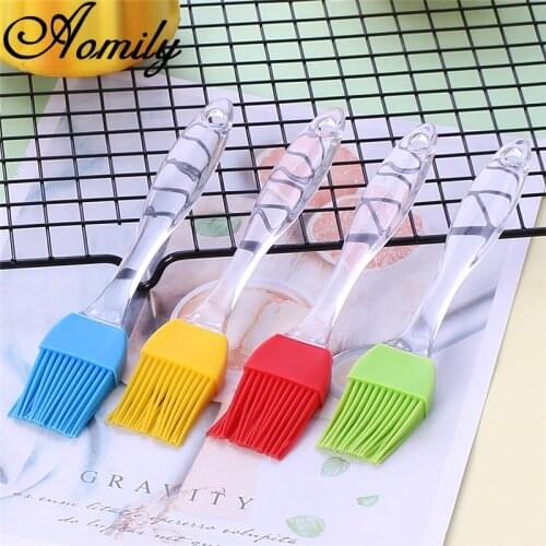 Amoliy Crystal Silicone Oil Brush Barbecue High Temperature Resistant Brush DIY Baking Brush Kitchen Cake Decoration Accessories
