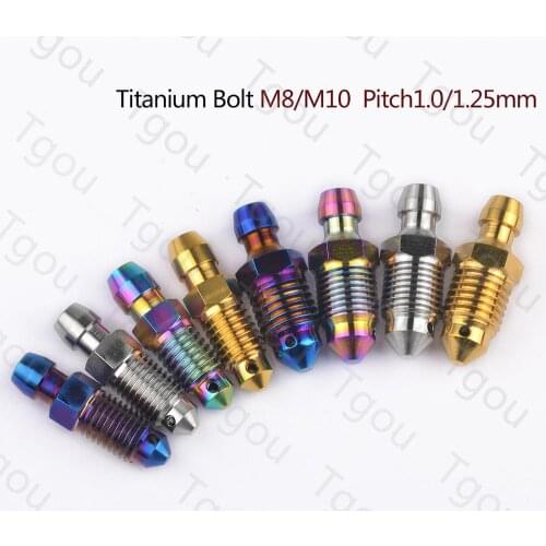Tgou Titanium Bolt M8 M10 Pitch 1.0/1.25mm Motorcycle Brake Caliper Oil Drain Deflation Screws