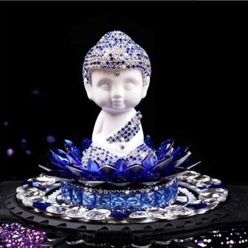 Chinese style car decoration interior supplies Maitreya Buddha safe creative cute bench drill high-end car crystal perfume seat