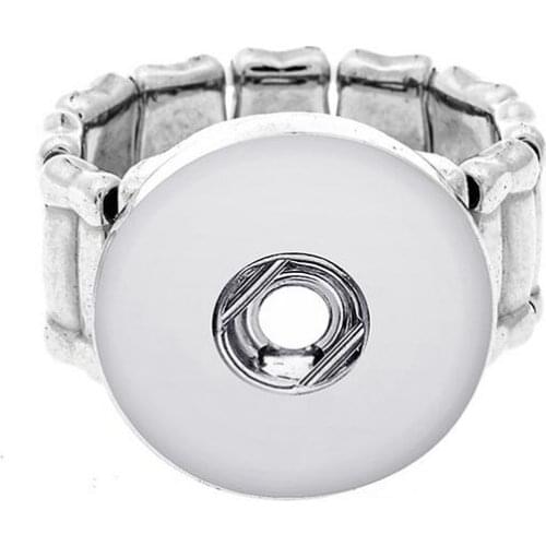 Vintage DIY elastic adjustable snaps ring fit 18mm metal the bloomer snap buttons womens fashion jewelry Mens ring