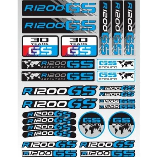 High Quality For BMW R1200GS R1200 GS r1200gs Motorcycle Reflective Waterproof Fuel Tank Tail Box Logo Stickers decals Kit Set