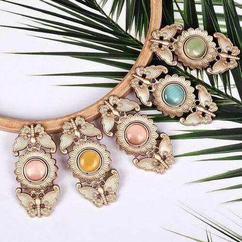 High-quality metal Hanfu buckle ancient style decorative alloy plate buckle butterfly stand collar button 1pcs