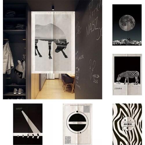 Toilet Kitchen Cotton Linen Door Curtain Partition Blackout Curtain Living Room Shower Curtain