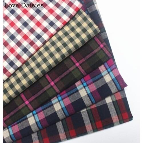 GREEN RED BLUE 100% Cotton Yarn Dyed 21S Lattice Check Thin Fabric for DIY Summer Clothes Patchwork Craft Shirt Dress Craft