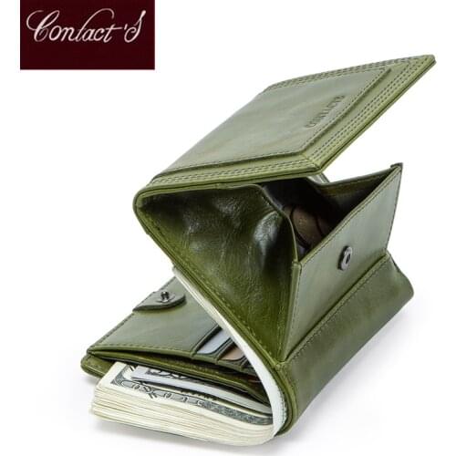 Contacts Lady Short Women Wallets Genuine Leather Coin Purse Card Holder Small Purses Female Wallet Carteira High Quality