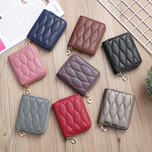 Wallet for Women Leather Female Travel Purse Zipper Womens Wallet Holder Womens short mesh wallet small wallet