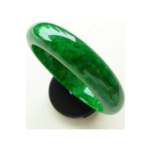 Zheru Jewelry Natural Burmese Jade 54-64mm Green Bangle Elegant Princess Jewelry Gift Best Mother for Girlfriend