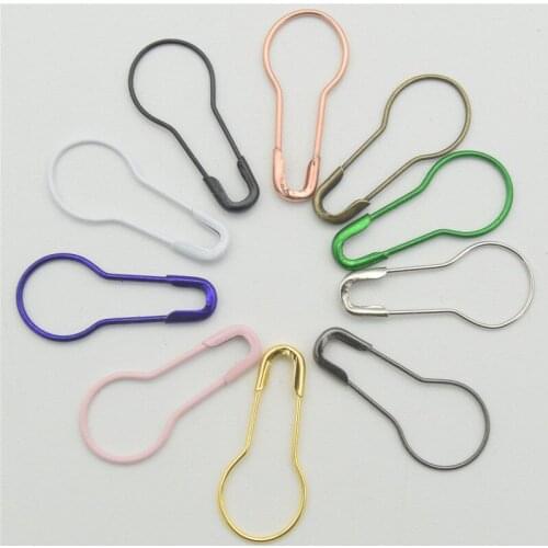 1000pcs Many color iron materialwhite Pear Shaped gold black silver bronze green purple safety pins length (20mm)
