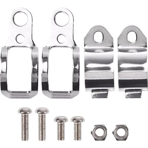 2 Pairs Turn Tube Motorcycle Accessories Metal Replacement Black Holder Relocation Clamps Indicator Light Signal Fork Brackets