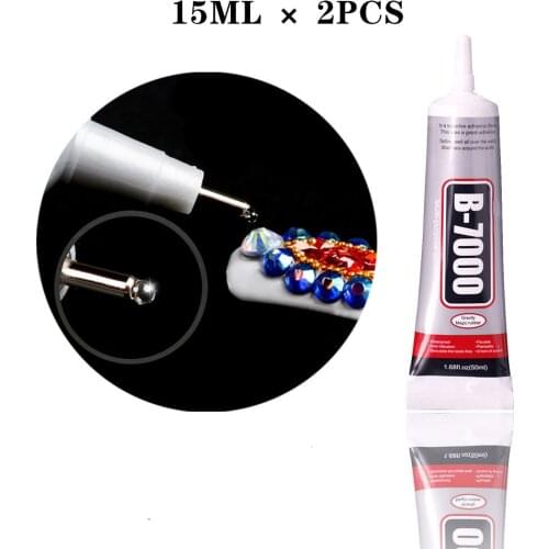 2piece 15ml b7000 mobile phone touch display glue b-7000 glass mobile phone repair point diamond jewelry glue