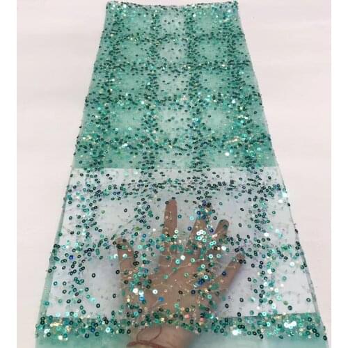2021 latest French Nigeria sequined lace fabric high quality African lace fabric for wedding lace fabric J4047