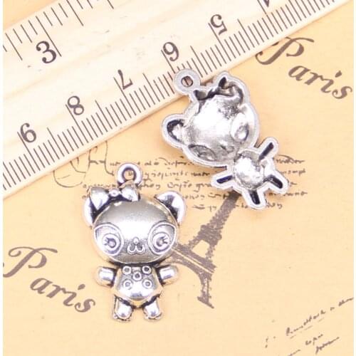 38pcs Jewelry Charms bear baby 29x23mm Antique Silver Plated Pendants Making DIY Handmade Tibetan Silver Jewelry