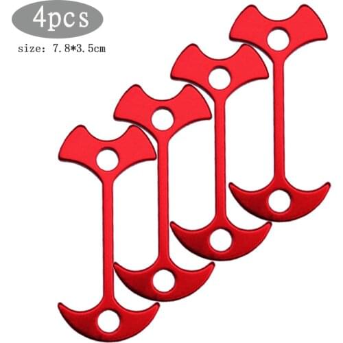 4pcs Tent Wooden Board Clip Buckle Fish Bone Nail Hook Aluminium Alloy Stakes Peg Tensioner for Outdoor Camping Tent Accessories
