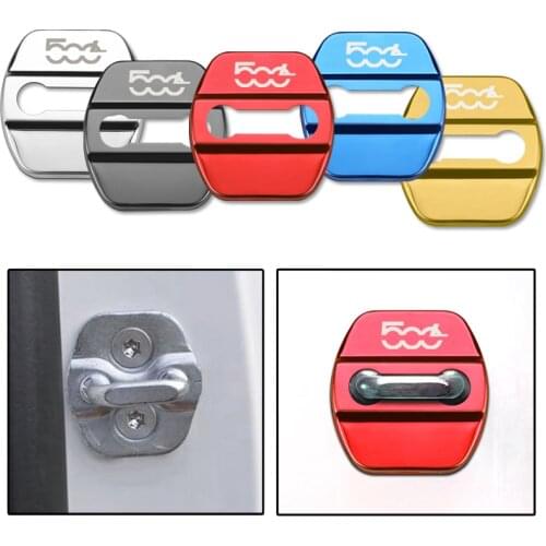 4pcs Auto Emblem Protection Door Lock Cover Case For fiat 500L Stainless Steel Accessories Stickers