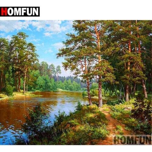 HOMFUN Full Square/Round Drill 5D DIY Diamond Painting "Tree scenery" Embroidery Cross Stitch 3D Home Decor Gift A11015