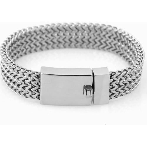 15mm Fashion Jewelry 316L Stainless Steel Silver Color Figaro Flat Chain Mens Boys Bracelet Wristband 8.66" Birthday Gift 63G