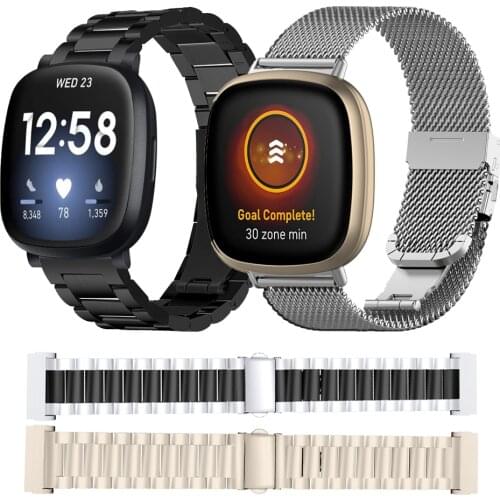 Stainless Steel Strap For Fitbit Versa 3/Sense Smart Watch Band Metal Bracelet For Fitbit Versa 2 1 Lite Wristband Correa Straps