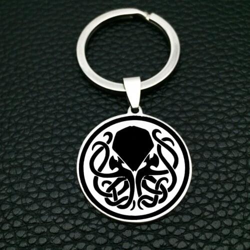 Cthulhu Symbol Keychain New Listing Stainless Steel Keyring Llavero Jewelry for Friend YP7001