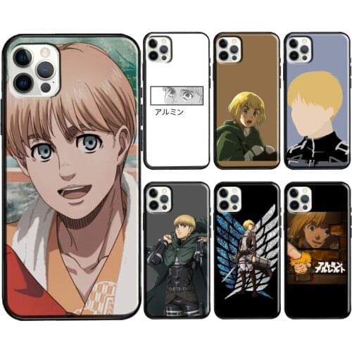 Armin Arlert Attack on Titan Anime Phone Case For Apple iPhone 12 11 Pro Max mini SE 2020 X XR XS Max 7 8 Plus Cover Coque