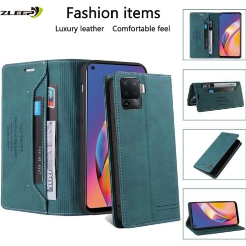 Leather Flip Case For OPPO Find X3 A94 A93 A92 73 A72 A53 A52 A15 Realme 7 GT C11 C15 F17 F19 Pro Reno 4 Lite 4Z Phone Bag Cover