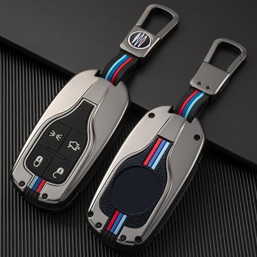 Zinc Alloy Car Key Case For Maserati Ghibli Levante Quattroporte Smart Remote Control Fob Cover Keychain Keys Protector Bag
