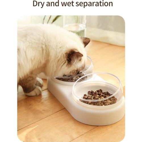 New Pet Cat Double Bowl Automatic Drinking Pet Bowl Automatic Water Storage With Lotus Base Pet Supplies Automatic Pet Supplies