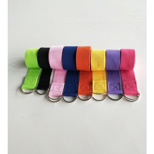 Fitness Yoga Stretch Strap 180CM Multi-Colors D-Ring Belt Exercise Gym Rope Figure Waist Leg Resistance Fitness Bands Gym