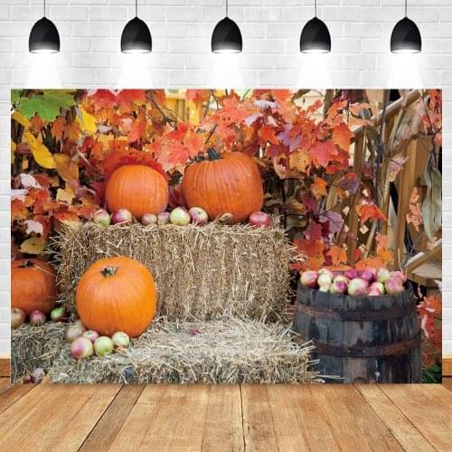 Yeele Photography Autumn Farm Backdrops Hay Block Pumpkin Baby Portrait Background Photographic Photozone For Photo Studio Prop