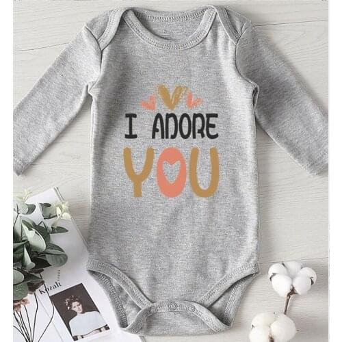 Winter Clothing Boy Girl Cotton Bodysuit for Newborns I Adore You Love Printed Baby Clothes One Piece Toddler Jumpsuit