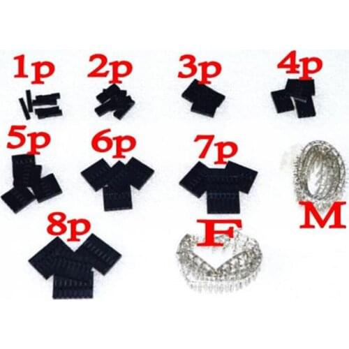 1P to 8P 2.54MM Plastic Dupont Jumper Head Cable Shell + Male and Female Dupont Terminal Connector Combination Kit