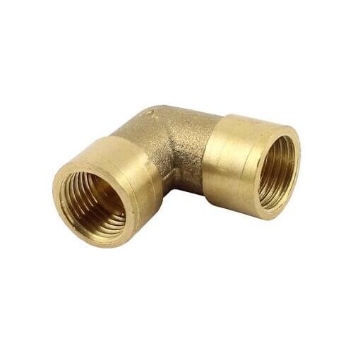 Brass 90 Degree Elbow 1/4" PT Female to 1/4" PT Female Pipe Fitting Coupler