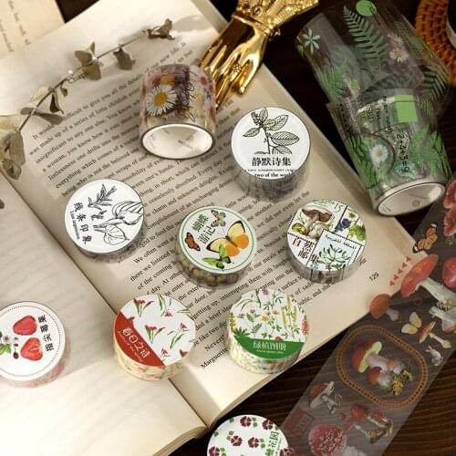 Midsummer Garden series Plants Leaves Flowers Washi Paper Sticker DIY Diary Journal Decoration Label Sticker Album Scrapbooking