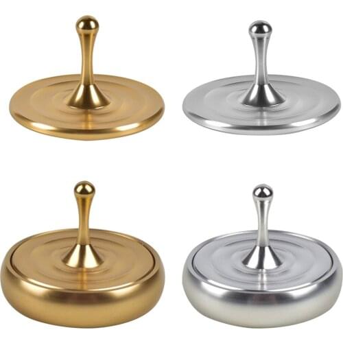 Metal Gyro Decompression Toy Visual Illusion Spinning Top Desktop Water Dropshaped Gyro Toy For Office Anxiety Stress Calm