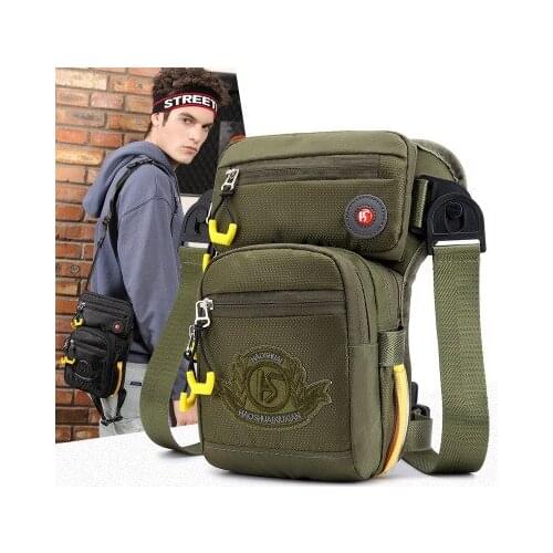 Multifunctional outdoor tactical leg bag mens personal anti-theft pockets waterproof nylon cloth chest bag crossbody bag
