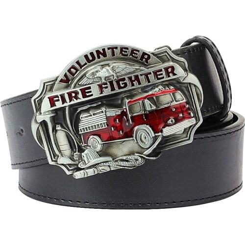 Cool mens belt firefighter profession fire truck buckle fire dept badge fire brigade sign firemen belt fire fighter volunteer