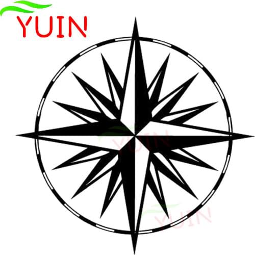 Wind Rose Compass Car Stickers Fashion Body Decoration Personalized PVC Waterproof Sunscreen Stickers Can Be Customized Color